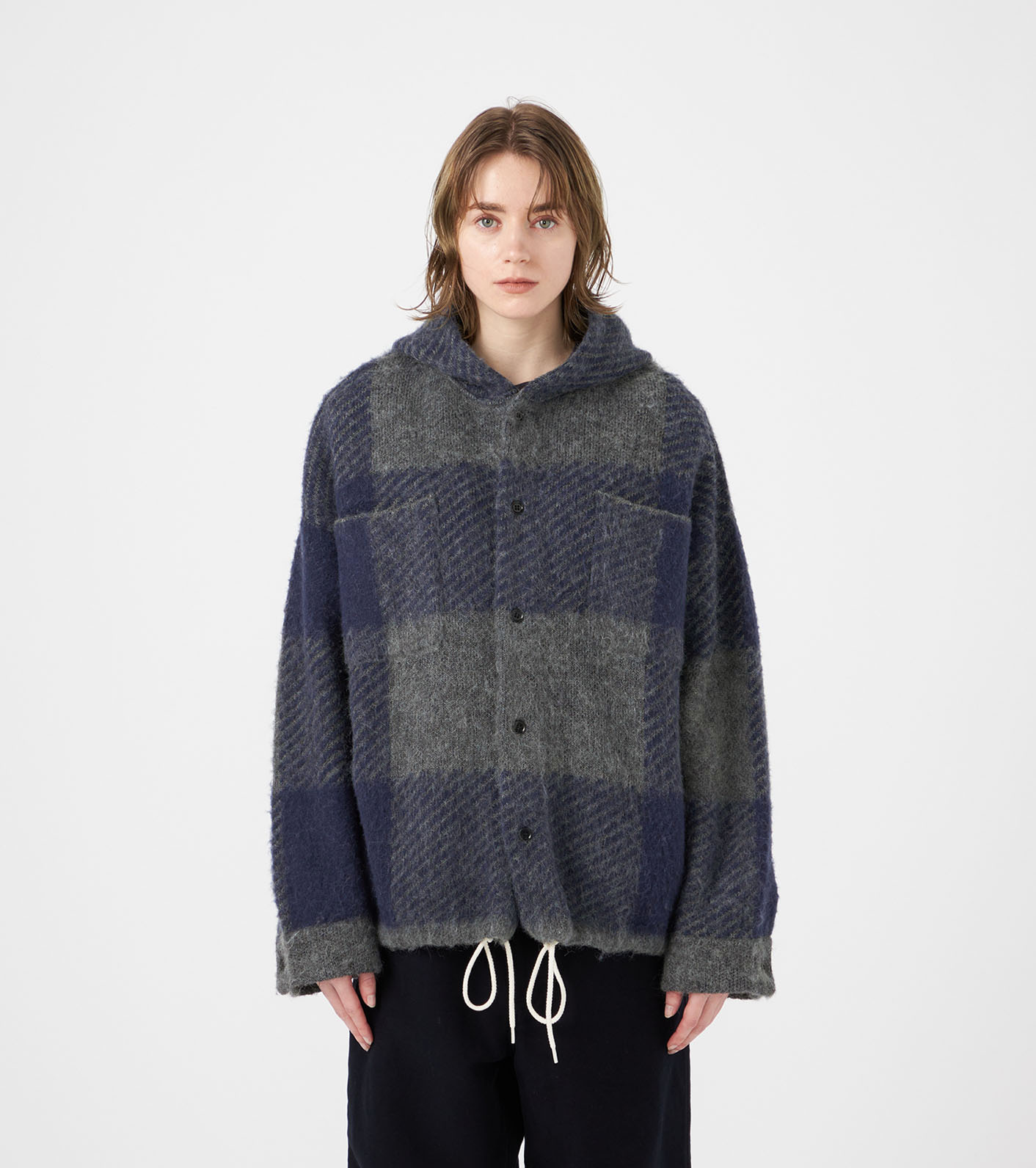 Mohair Hooded Shirt Jacket