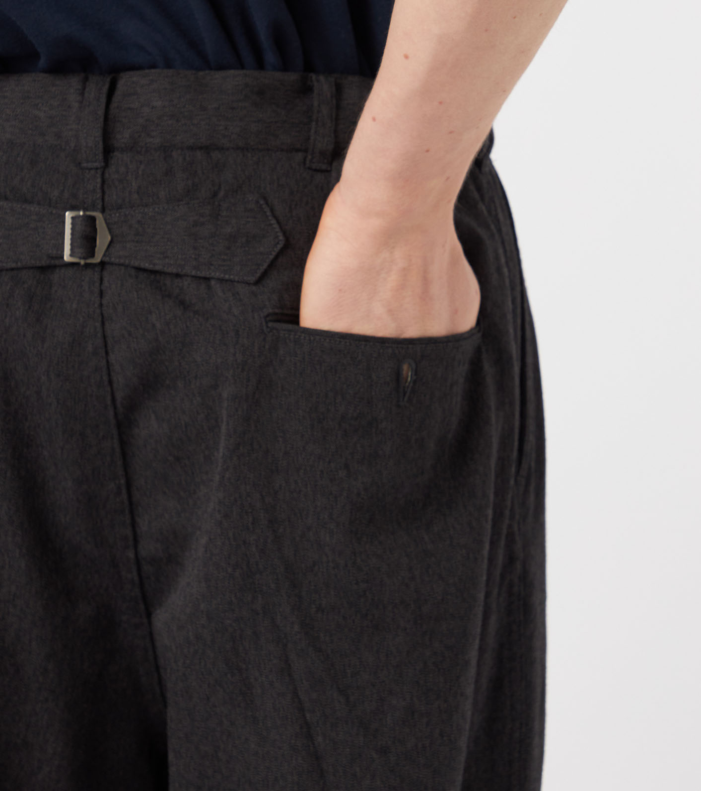 Wool Gabardine Pleat Pants