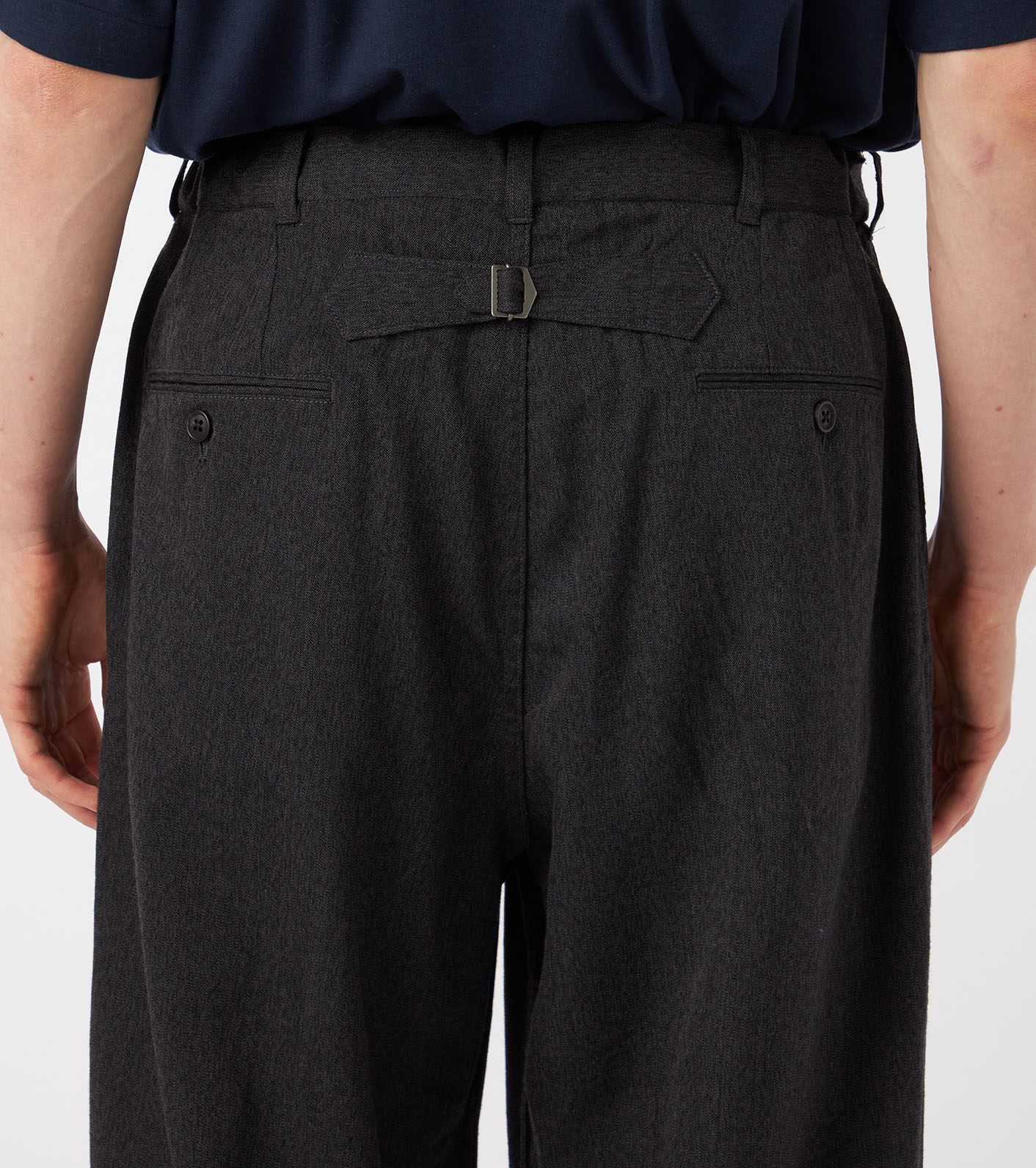 Wool Gabardine Pleat Pants