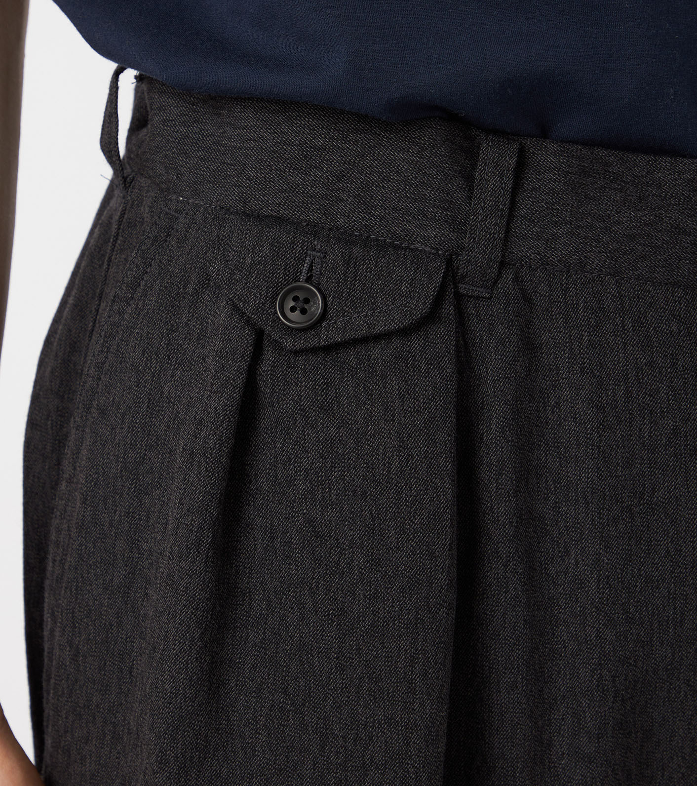 Wool Gabardine Pleat Pants