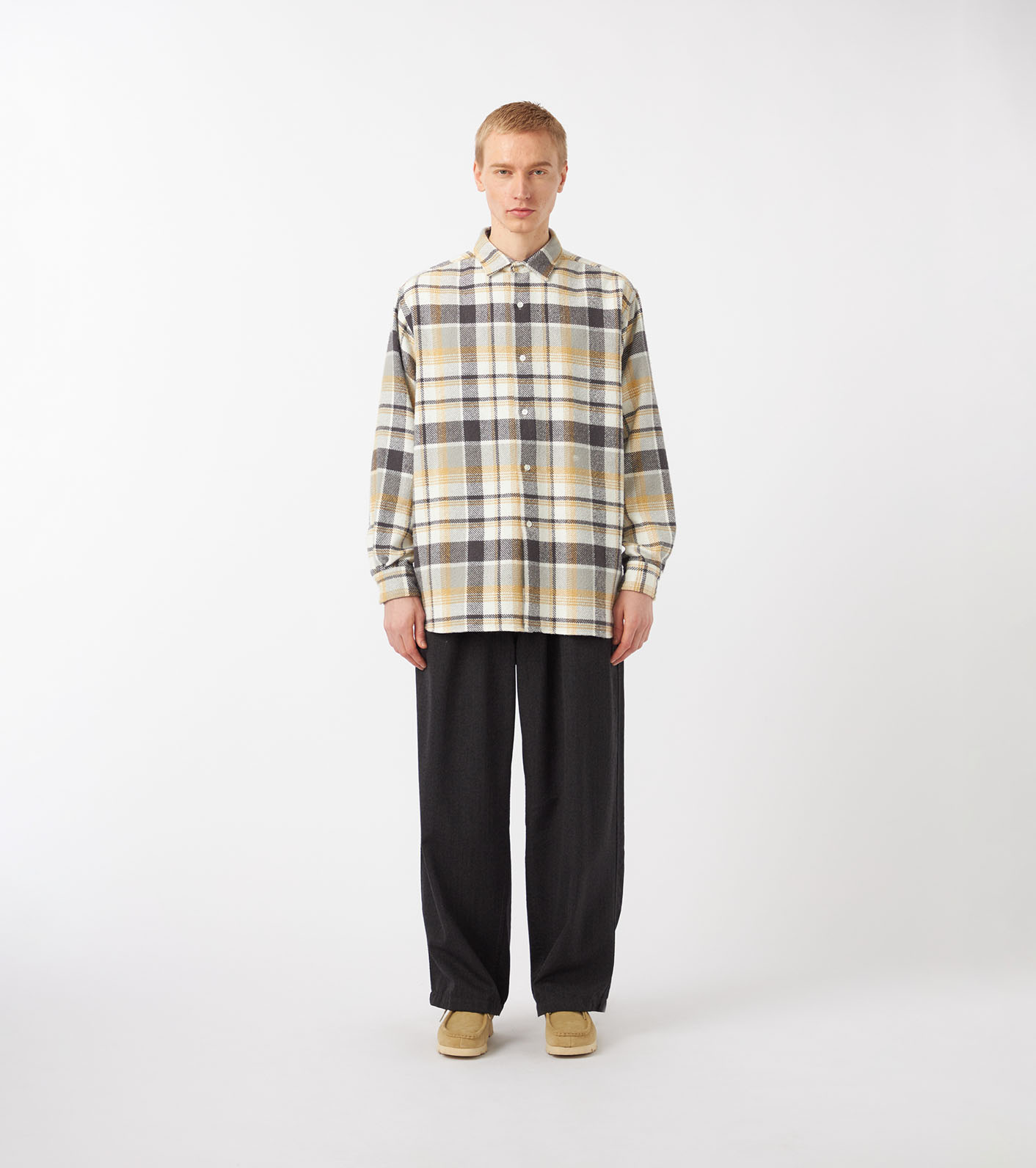 Wool Gabardine Pleat Pants