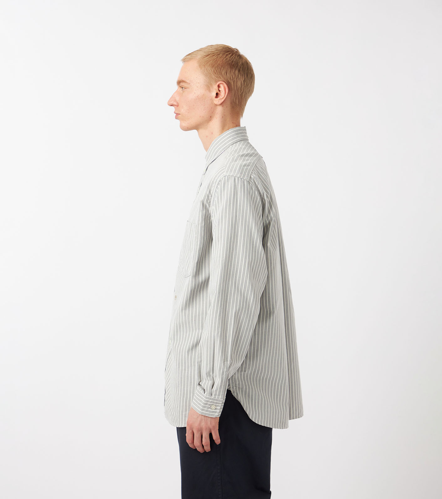 Button Down Stripe Wind Shirt