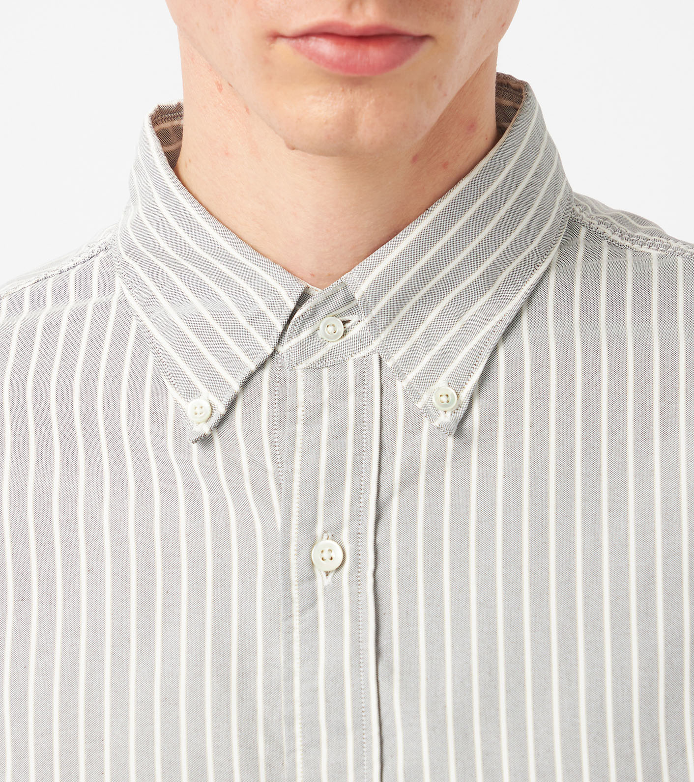 Button Down Stripe Wind Shirt
