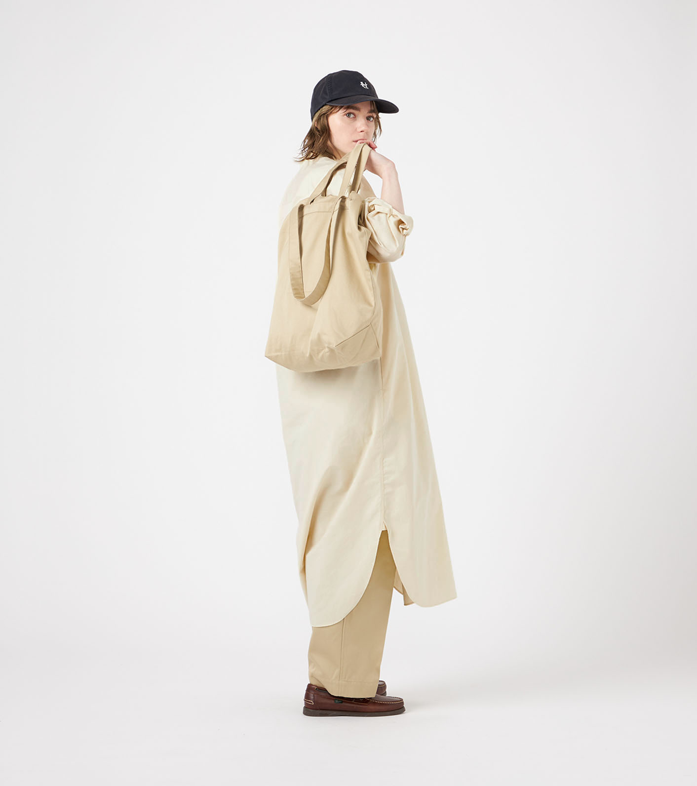 Band Collar Wind Shirt Dress