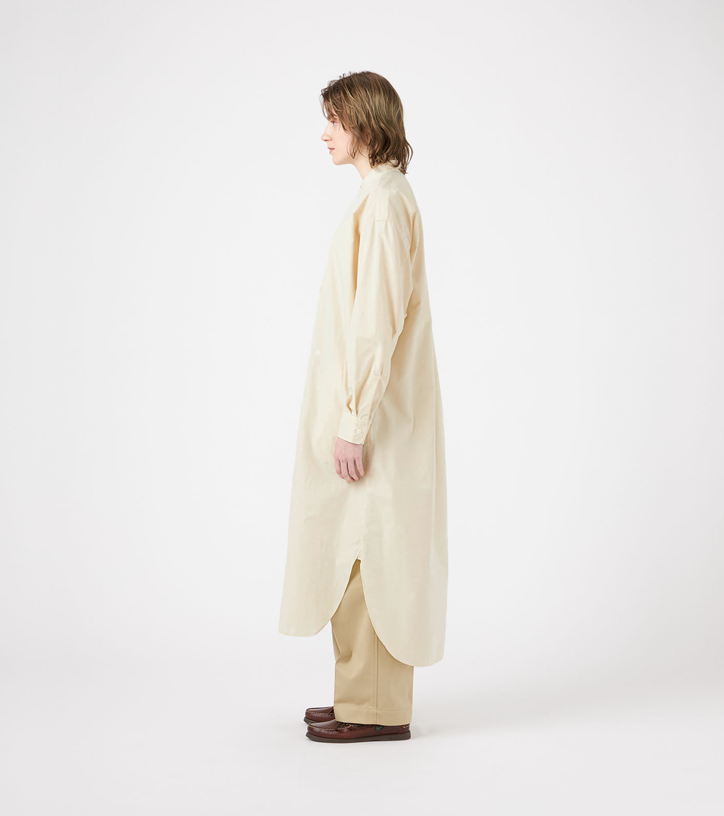Band Collar Wind Shirt Dress