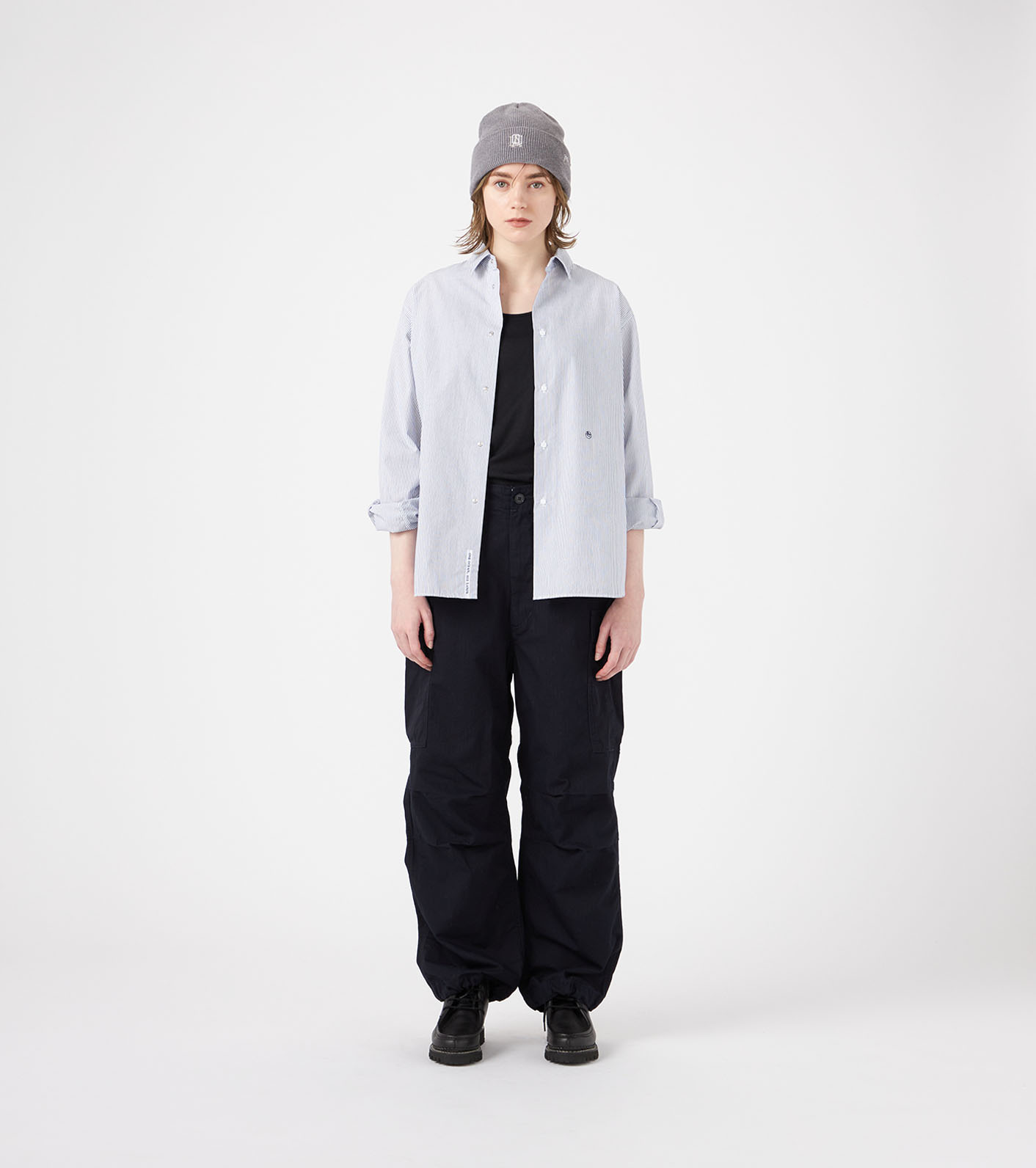 Regular Collar Stripe Wind Shirt