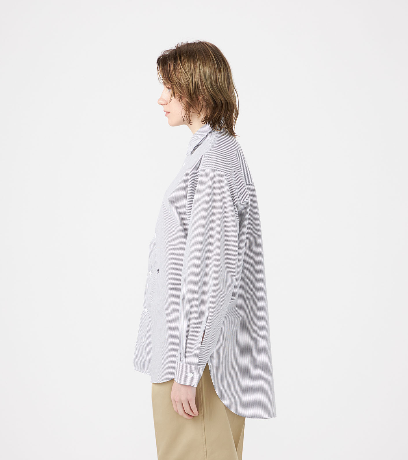 Regular Collar Stripe Wind Shirt