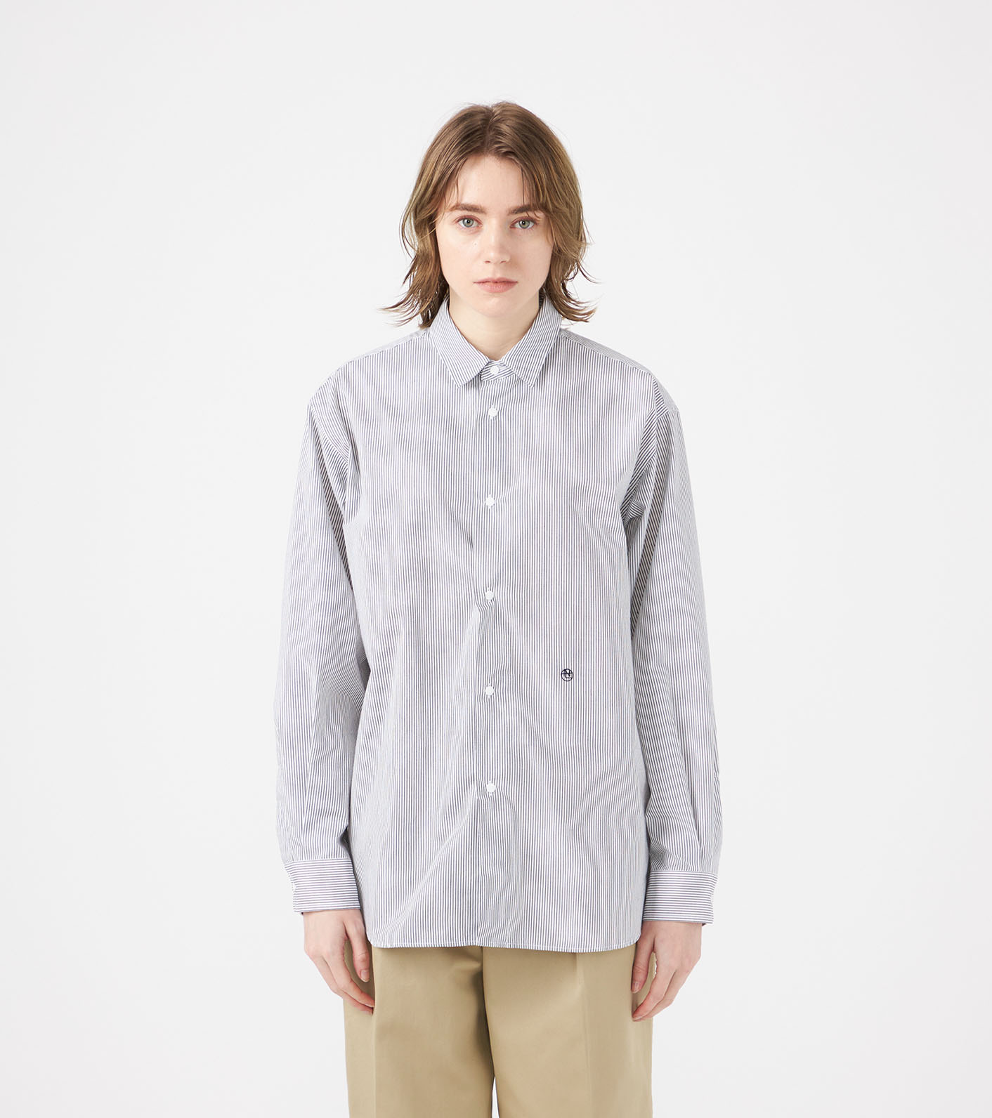 Regular Collar Stripe Wind Shirt