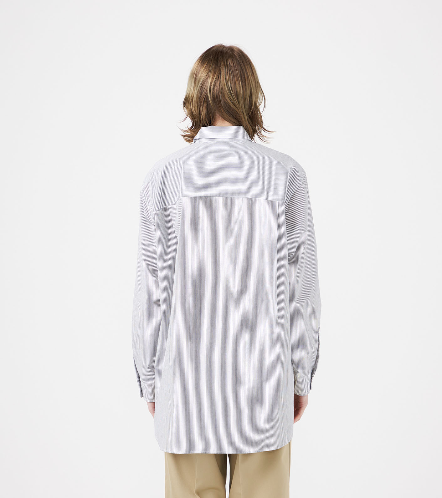 Regular Collar Stripe Wind Shirt