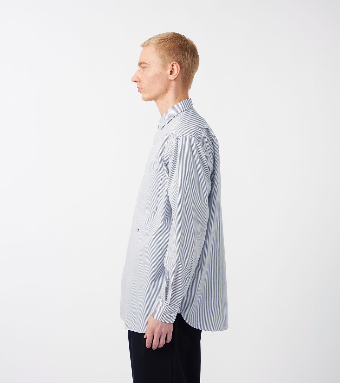 Regular Collar Stripe Wind Shirt