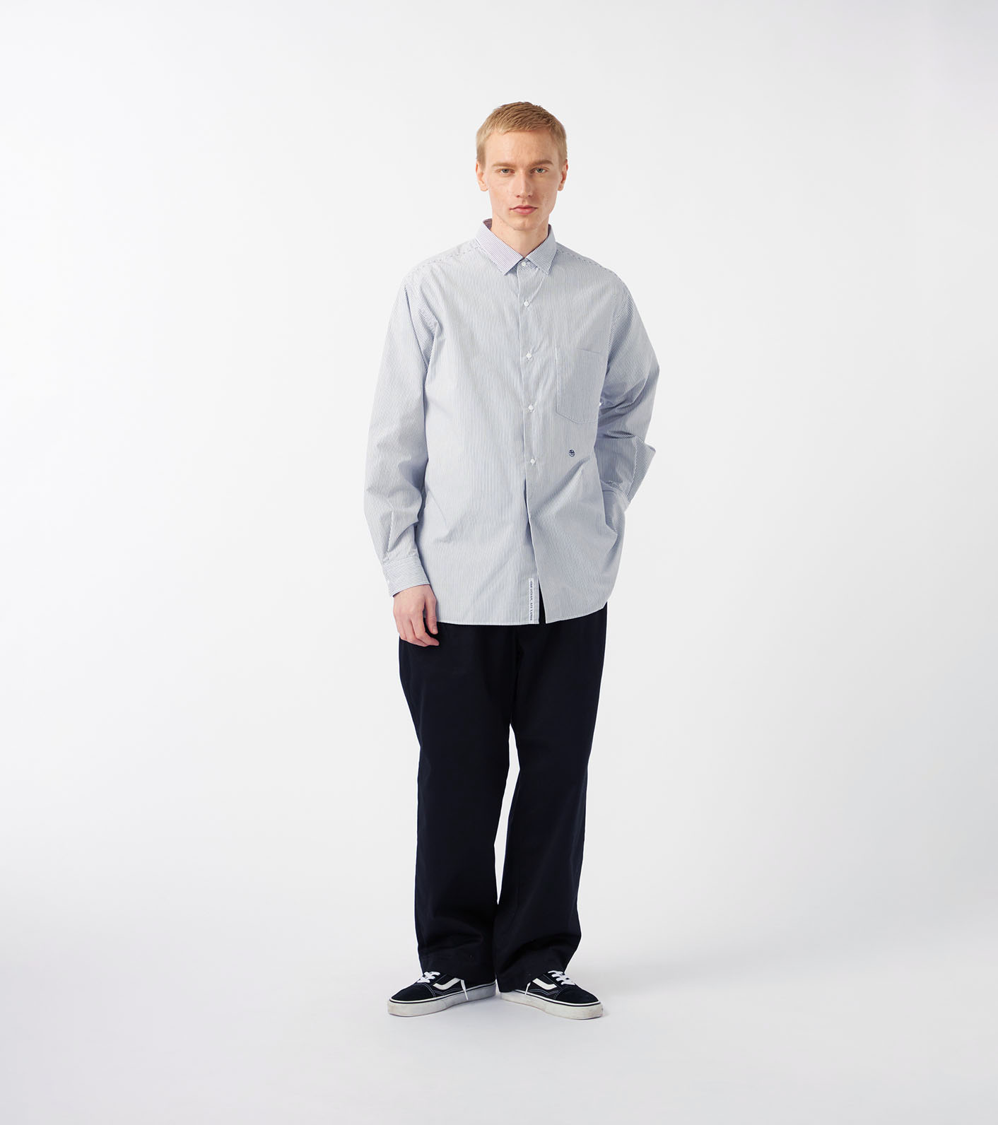 Regular Collar Stripe Wind Shirt