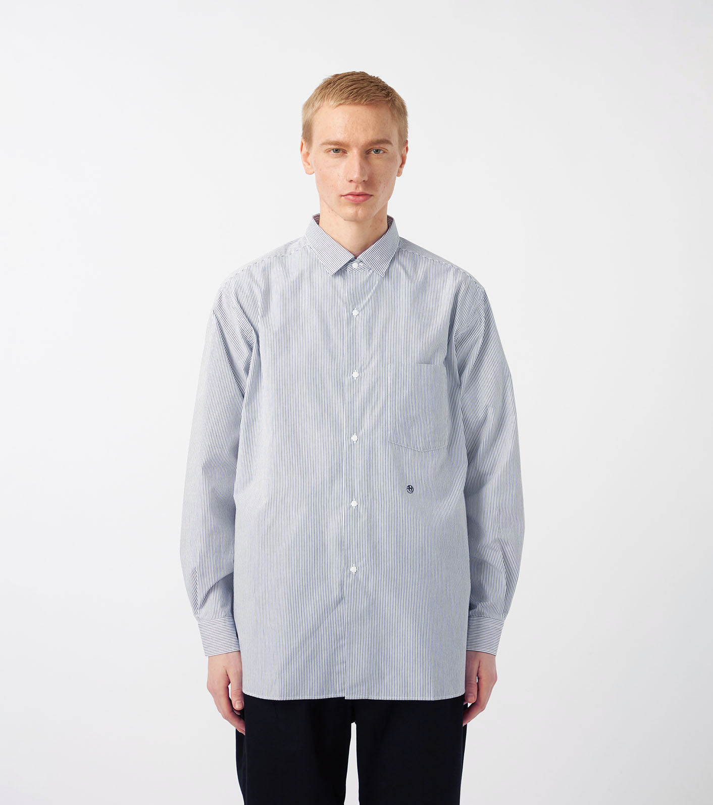 Regular Collar Stripe Wind Shirt