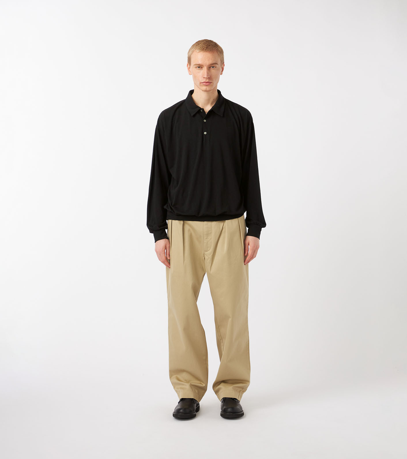 Wool Jersey L/S Polo