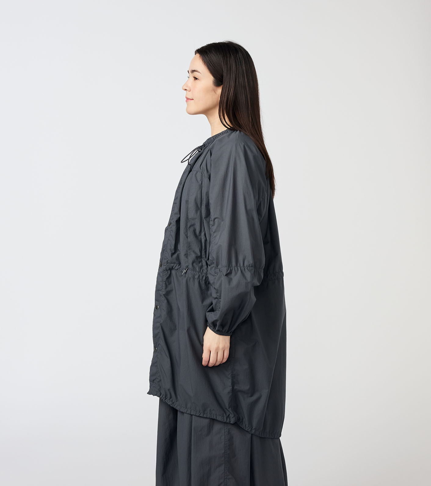 Garment Dyed Nylon Field Shirred Coat