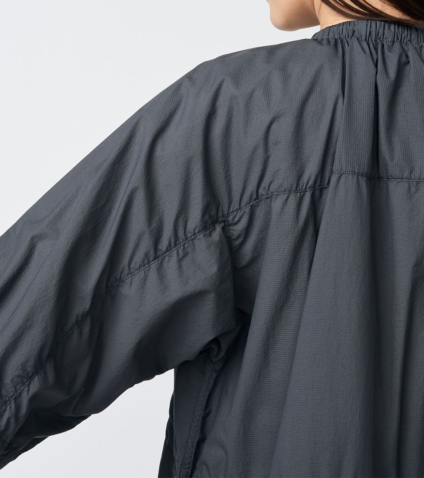 Garment Dyed Nylon Field Shirred Coat