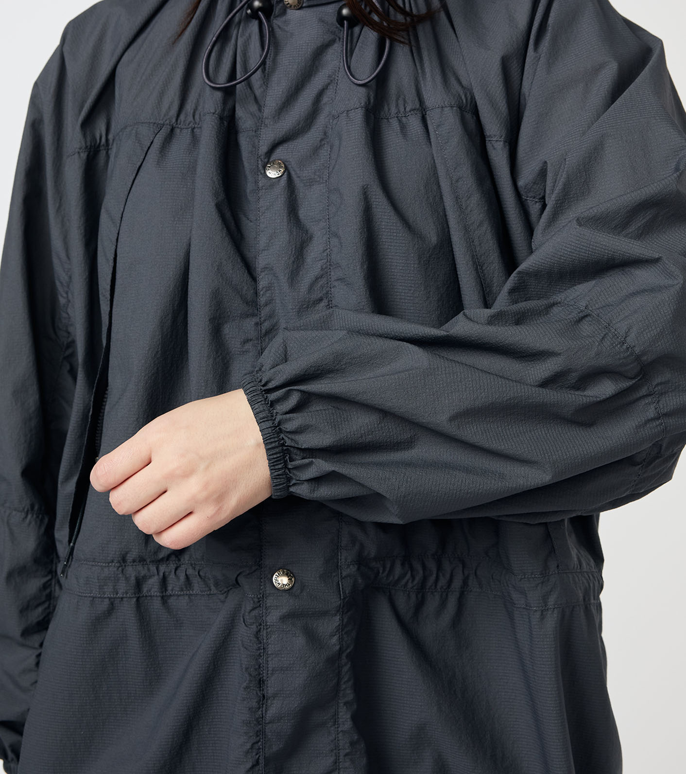 Garment Dyed Nylon Field Shirred Coat