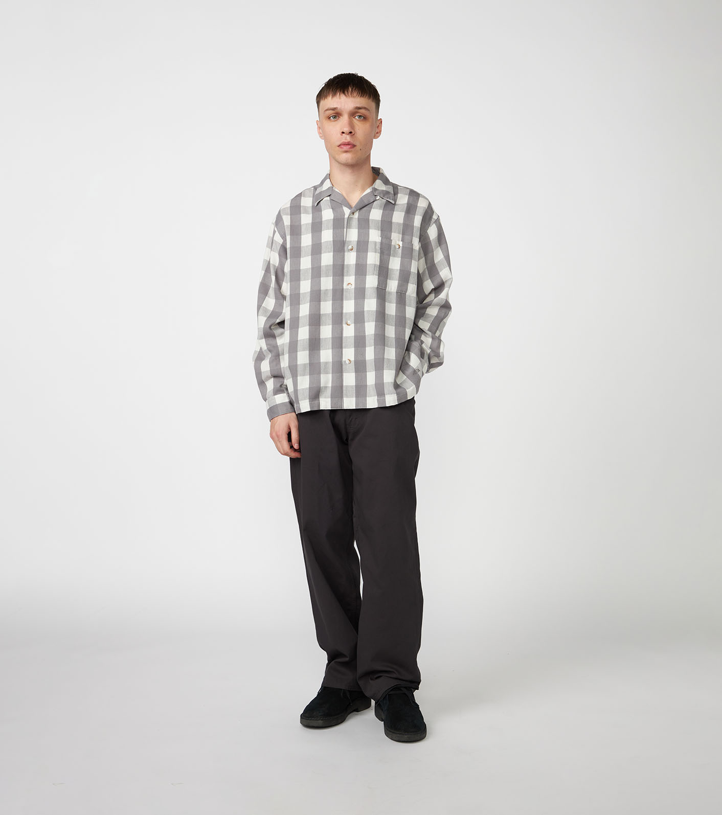 Checkerboard Field Open Collar Shirt
