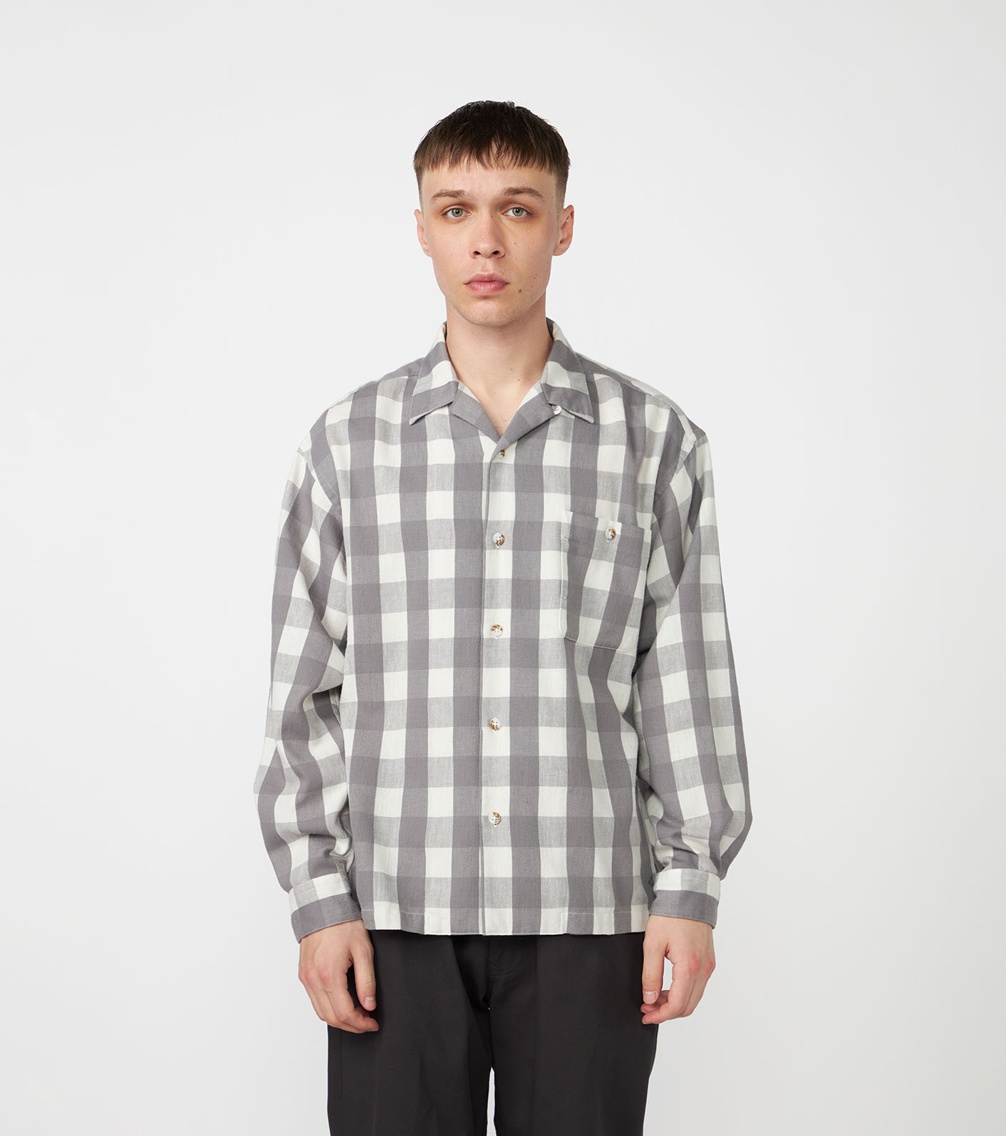 Checkerboard Field Open Collar Shirt