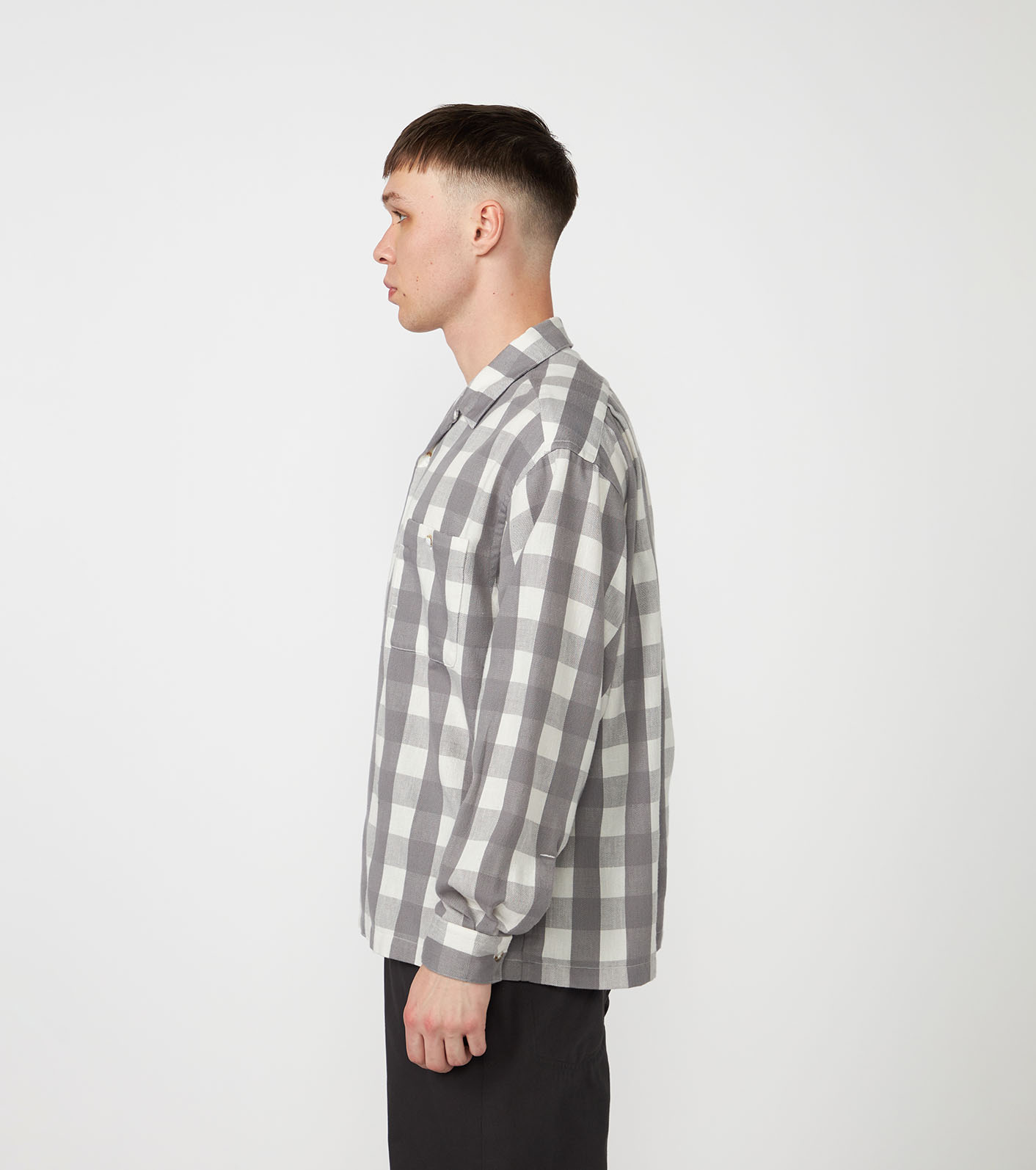 Checkerboard Field Open Collar Shirt