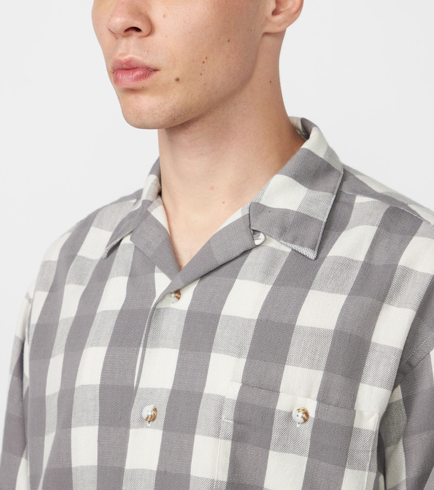 Checkerboard Field Open Collar Shirt