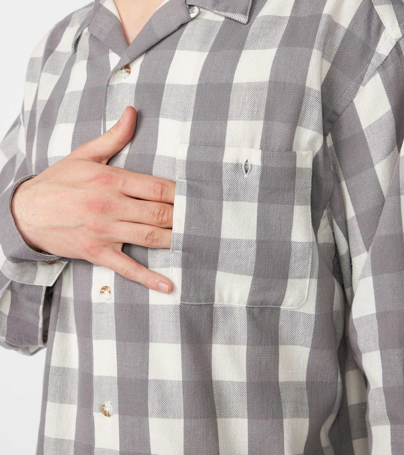 Checkerboard Field Open Collar Shirt