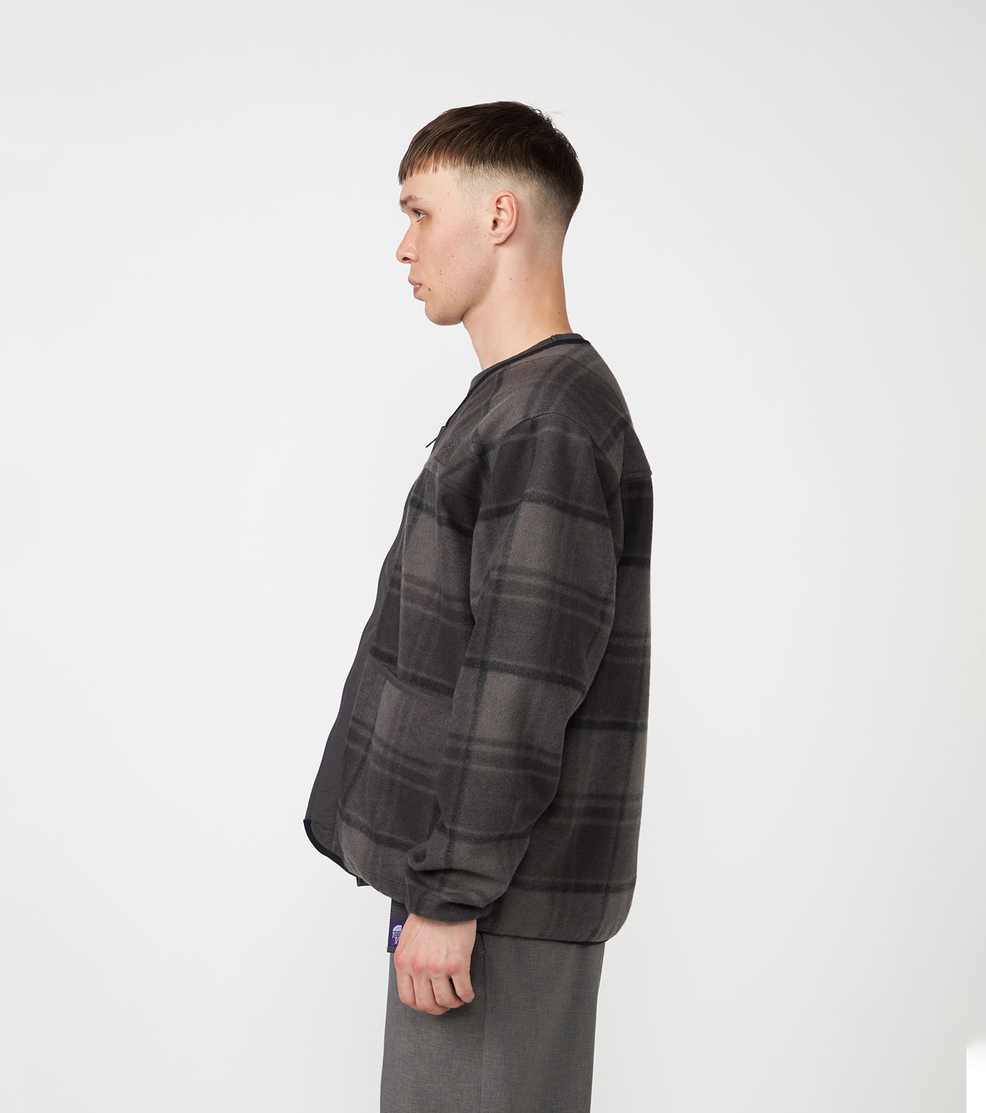 PLAS Plaid Fleece Field Cardigan