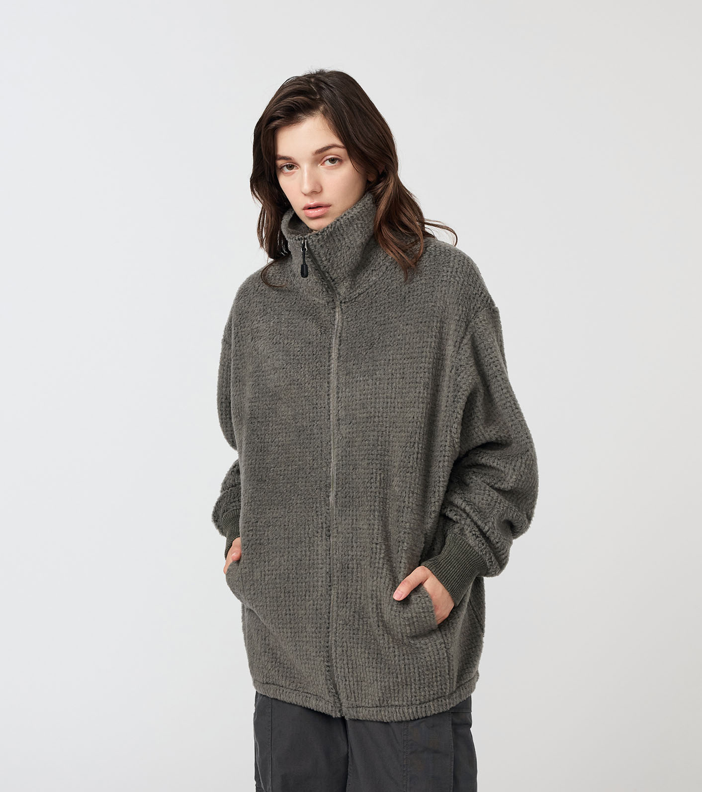 POLARTEC Wool Fleece Zip Up Sweater