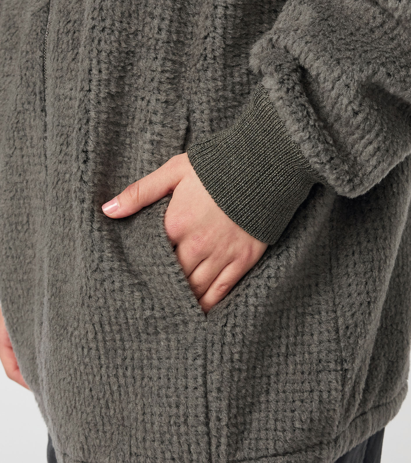 POLARTEC Wool Fleece Zip Up Sweater