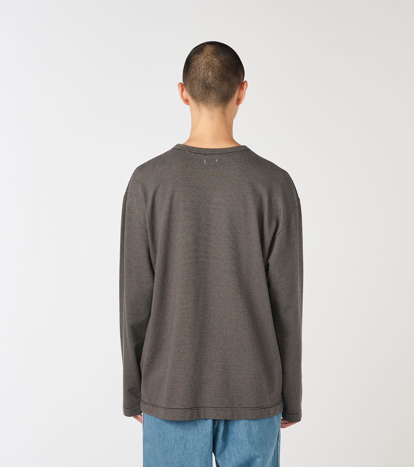 Micro Stripe Pocket L/S Tee