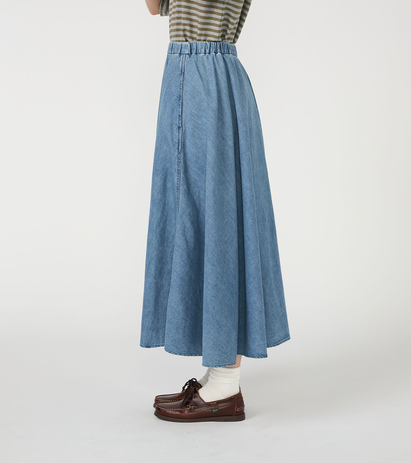 Light Denim Circular Skirt