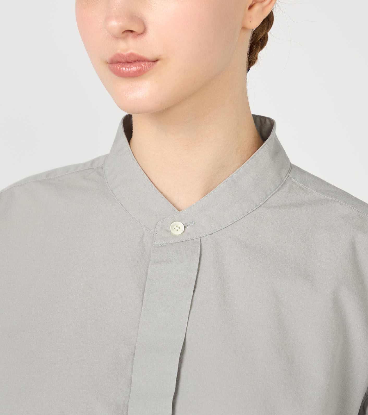 Band Collar Wind Shirt Dress