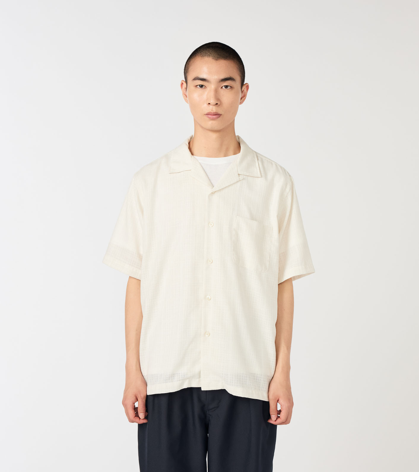 Open Collar Panama S/S Shirt