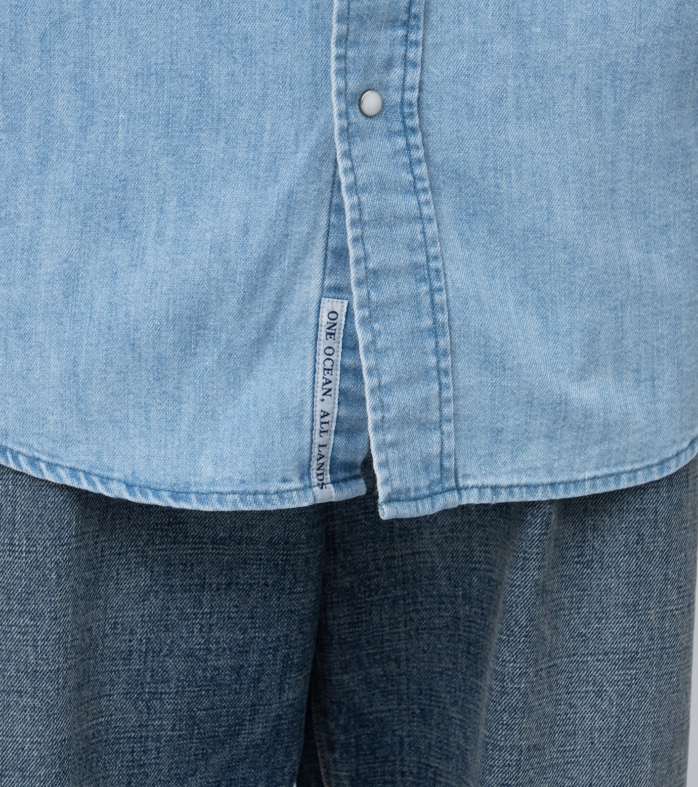 Regular Collar Light Denim Shirts