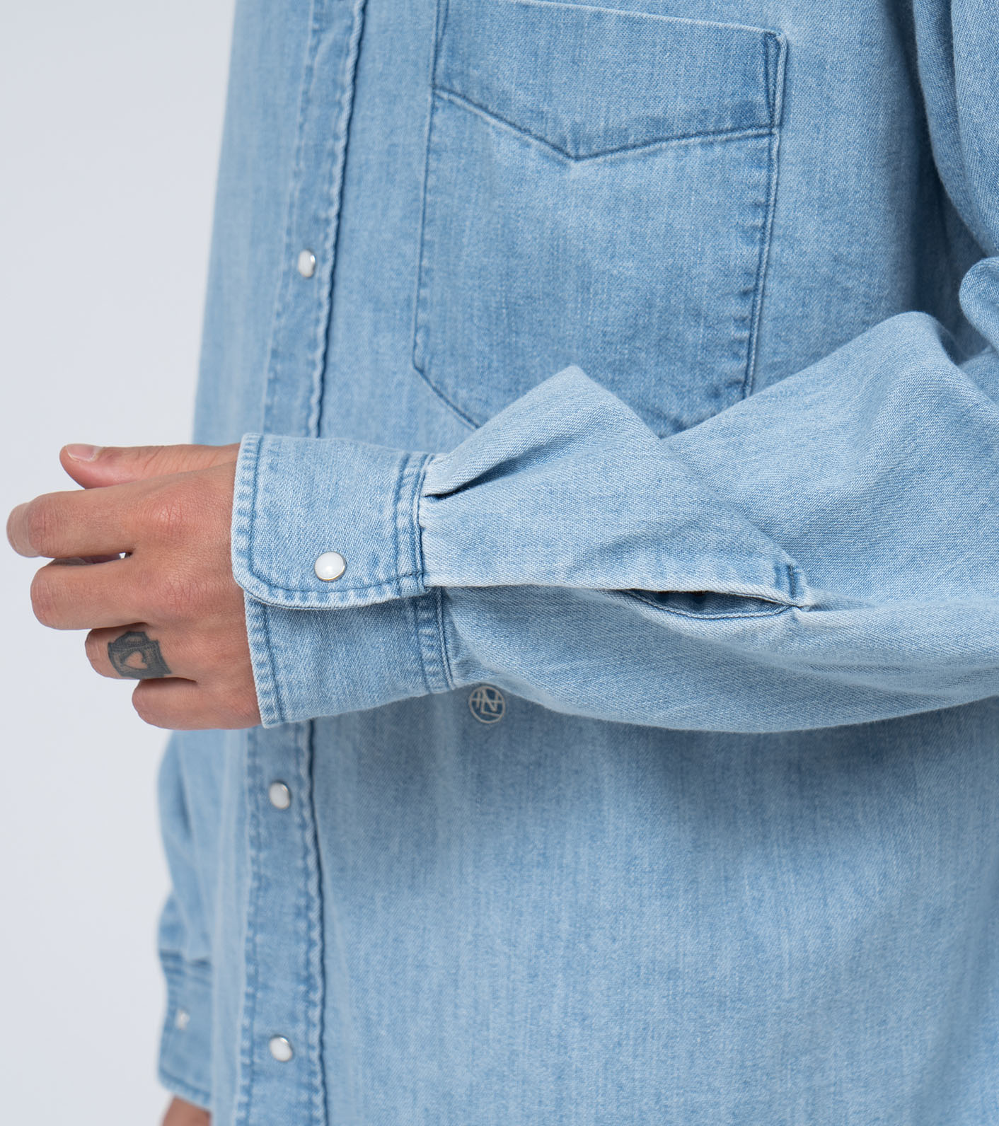 Regular Collar Light Denim Shirts
