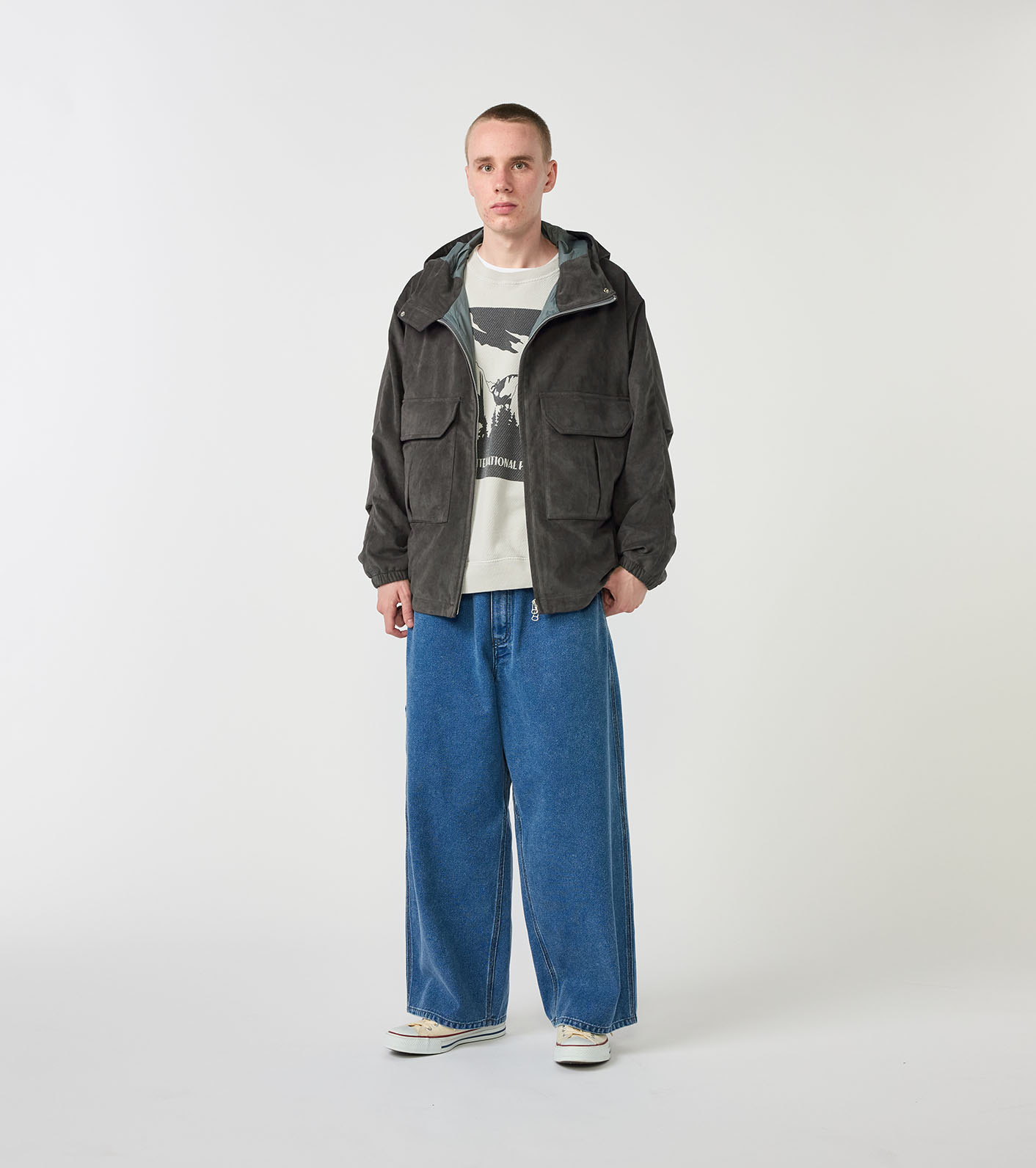 Synthetic Leather Mountain Wind Parka