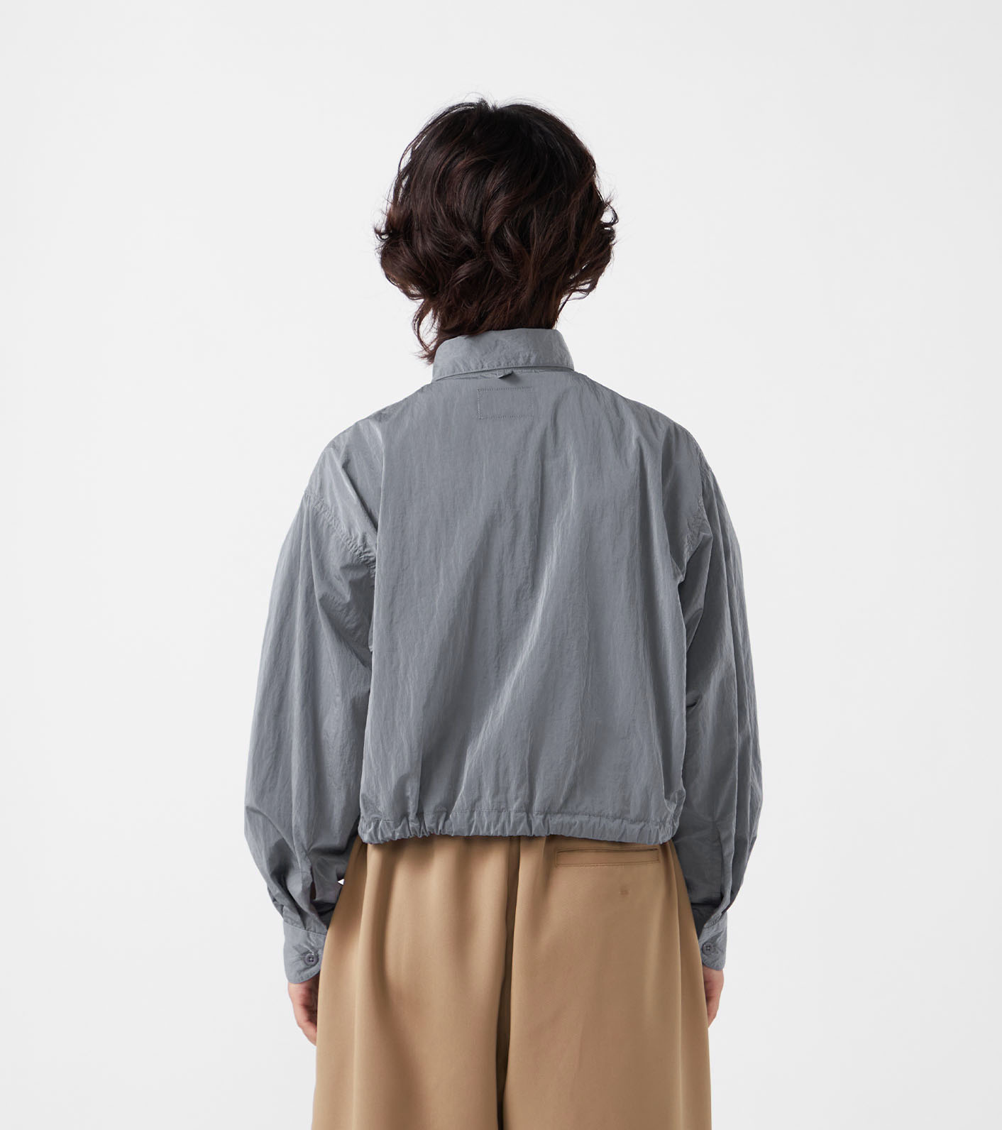 Nylon Taffeta Field Cropped Shirt Jacket