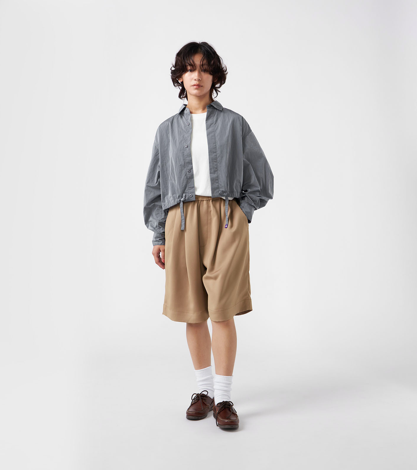 Nylon Taffeta Field Cropped Shirt Jacket