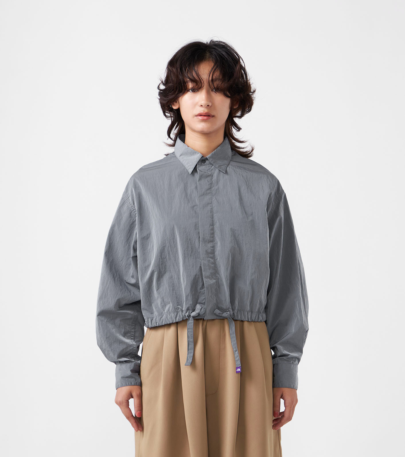 Nylon Taffeta Field Cropped Shirt Jacket
