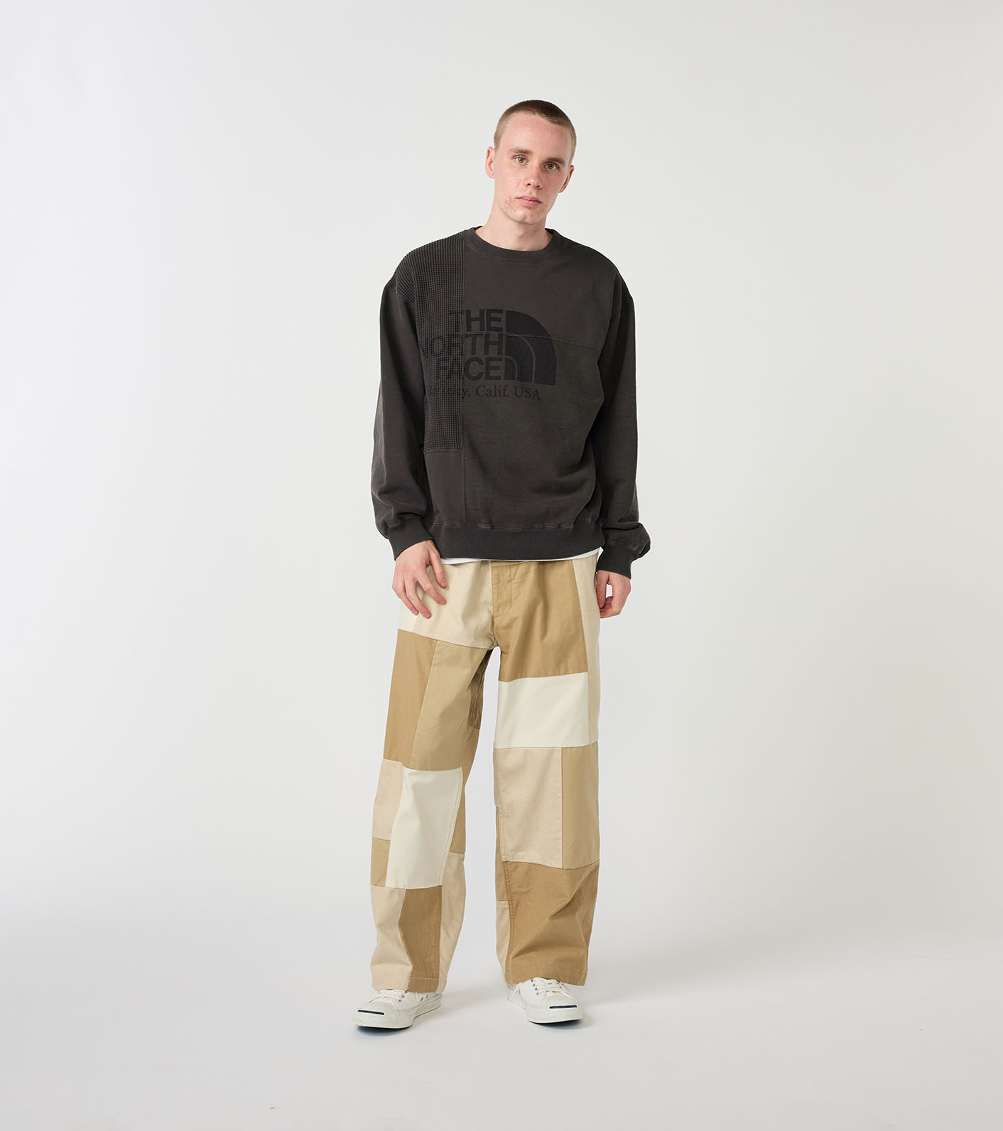 Field Patchworked Crewneck Sweatshirt