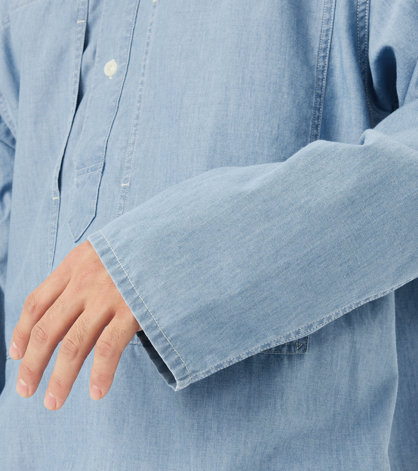 Chambray Pullover Shirt Jacket