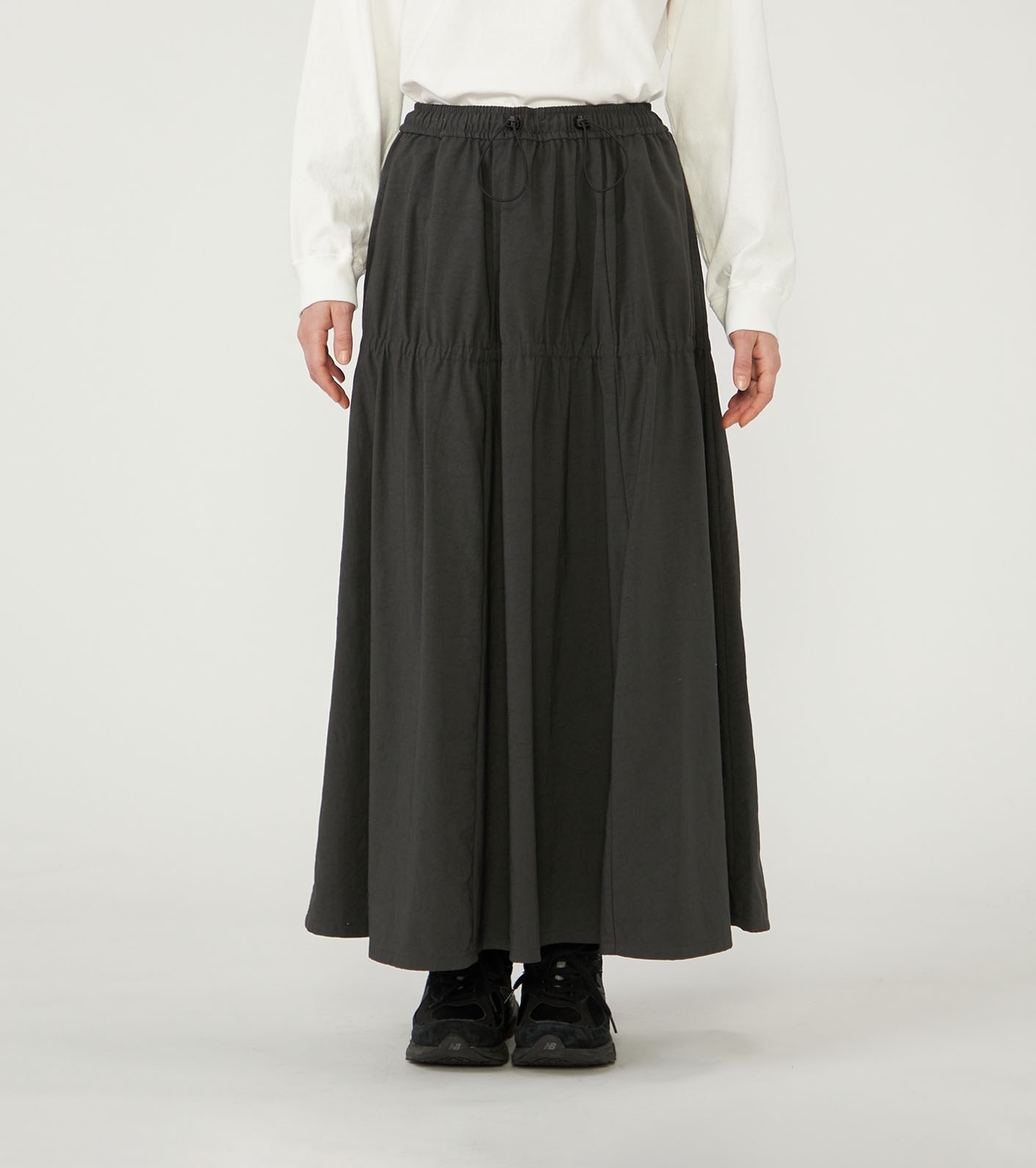 Nylon Twill Field Tiered Skirt