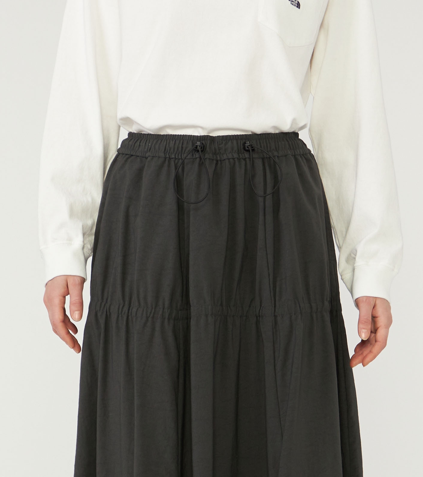 Nylon Twill Field Tiered Skirt
