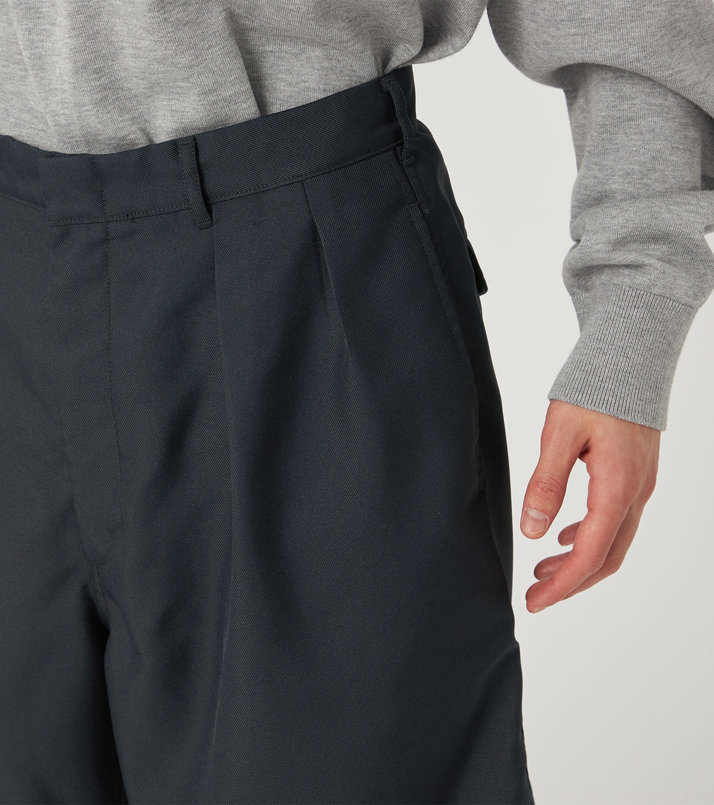 Polyester Twill Double Pleated Shorts