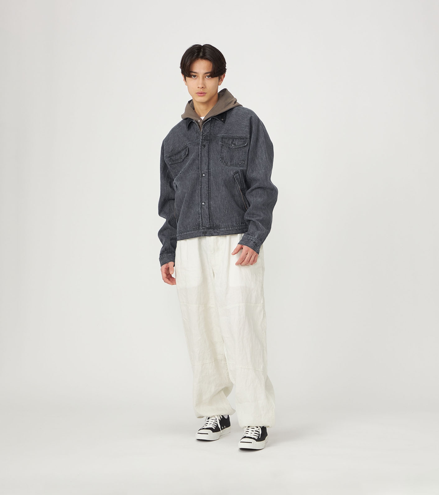 Linen Cotton Denim Field Jacket