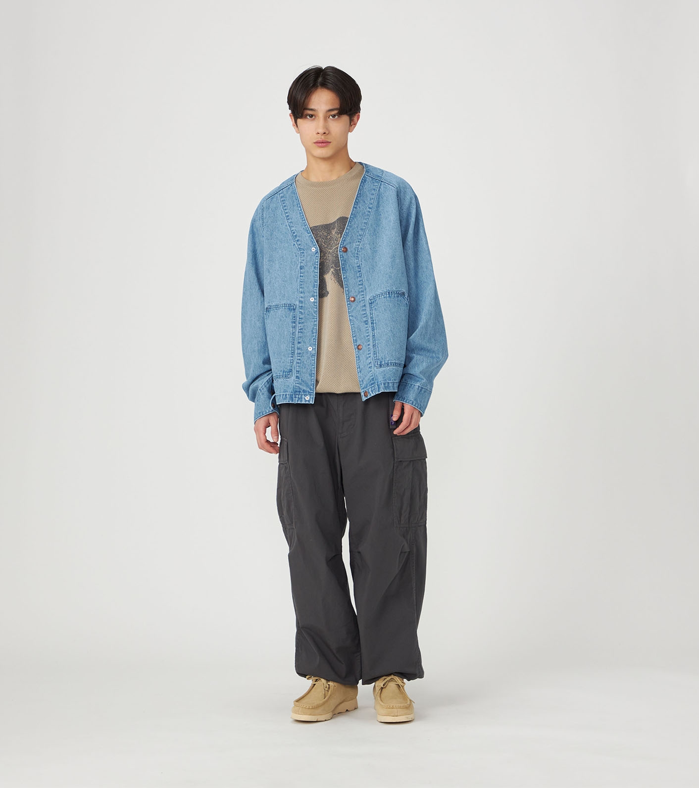 Linen Cotton Denim Field Cardigan