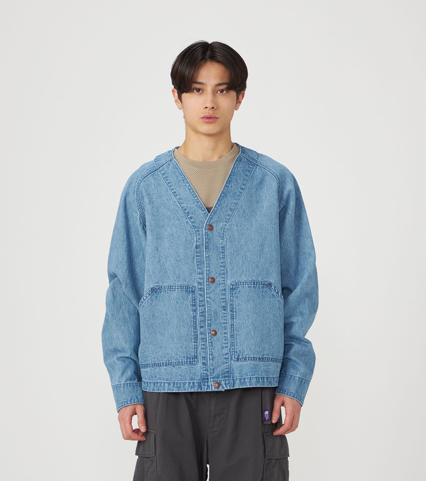 Linen Cotton Denim Field Cardigan