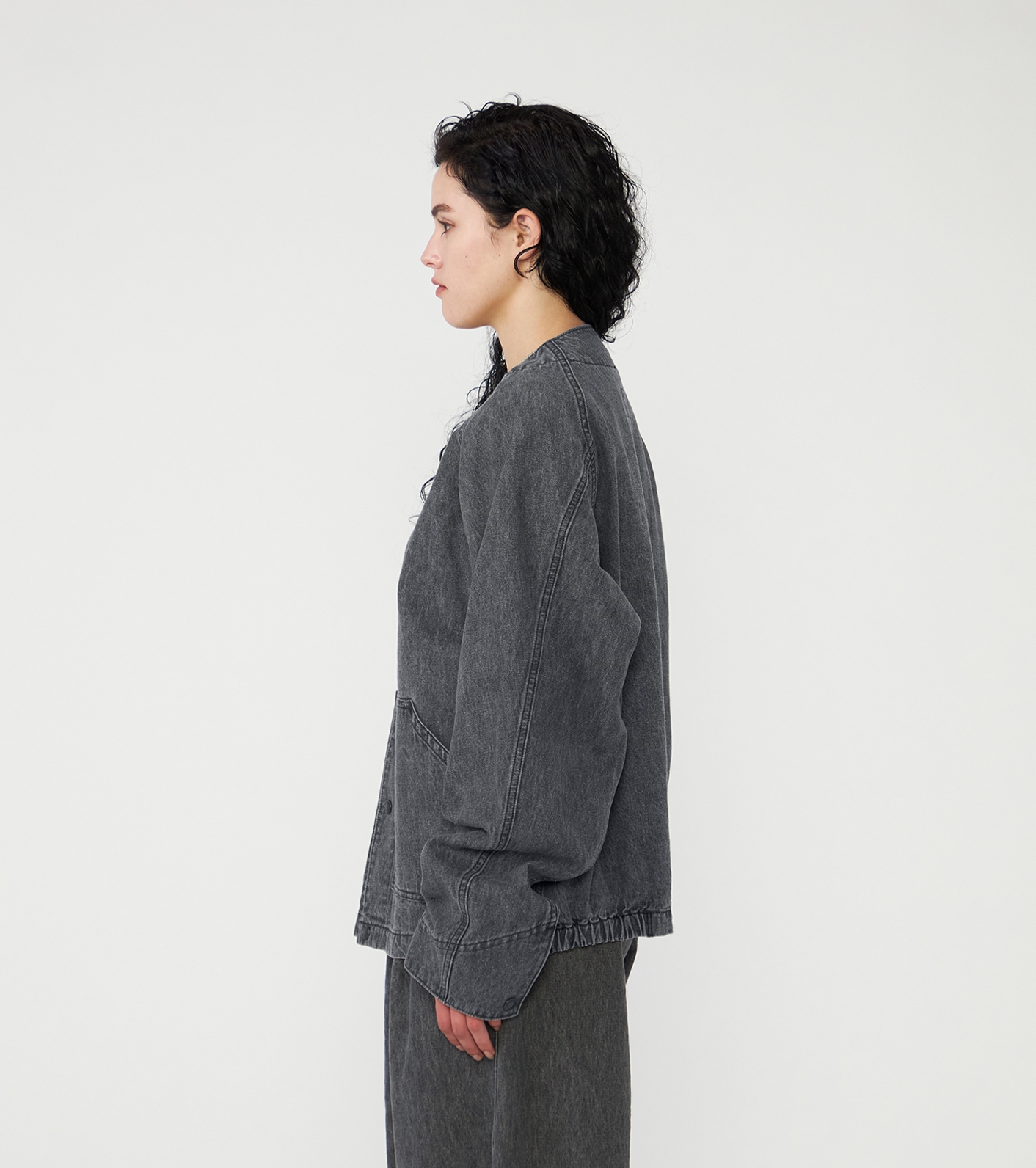 Linen Cotton Denim Field Cardigan