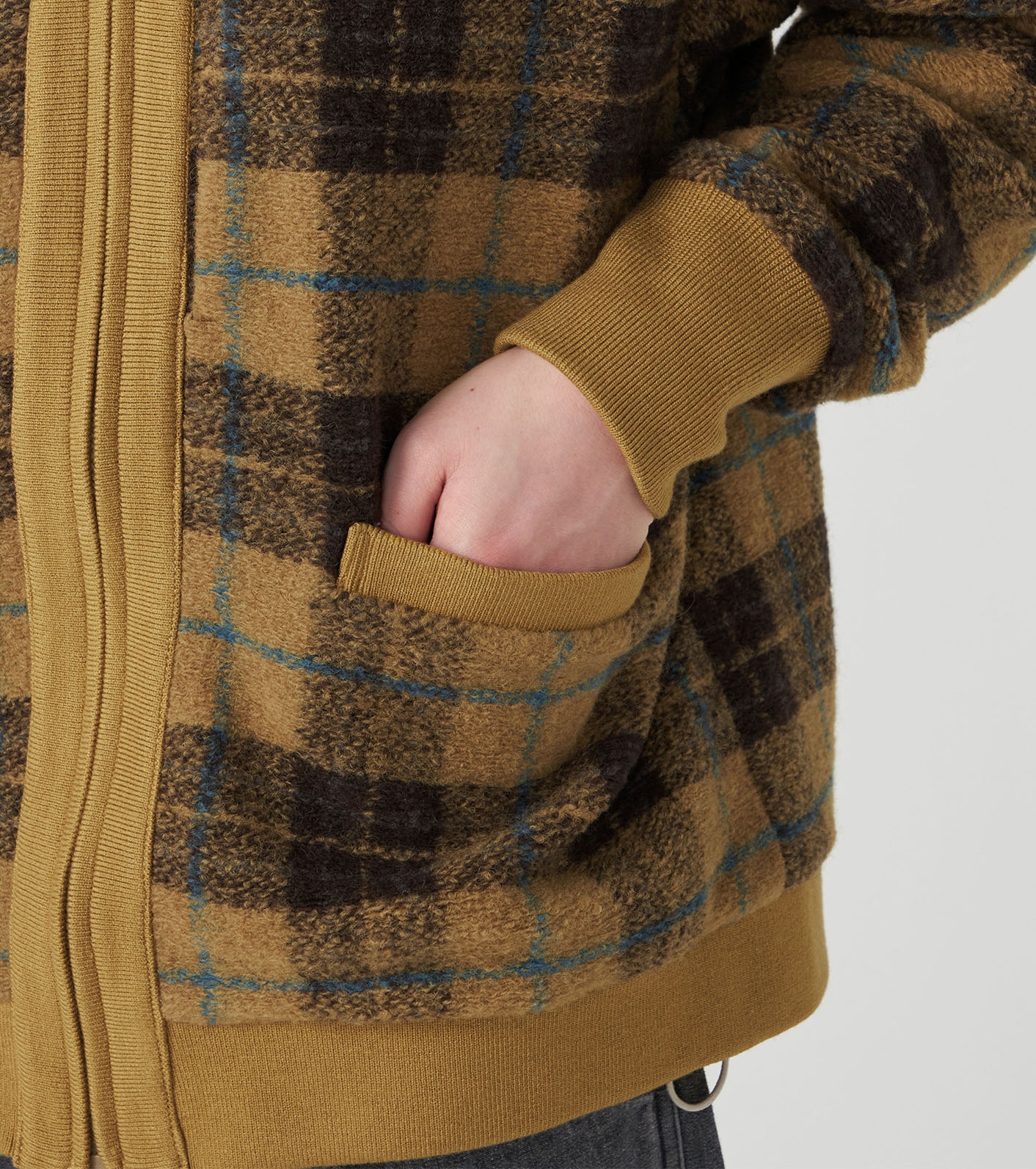 PLAS Plaid Fleece Field Cardigan