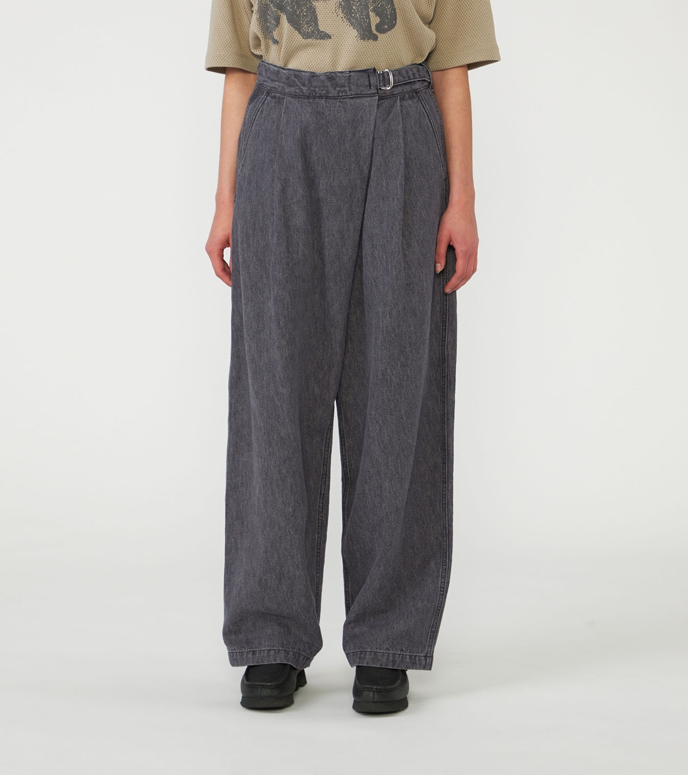 Linen Cotton Denim Field Wrap Pants