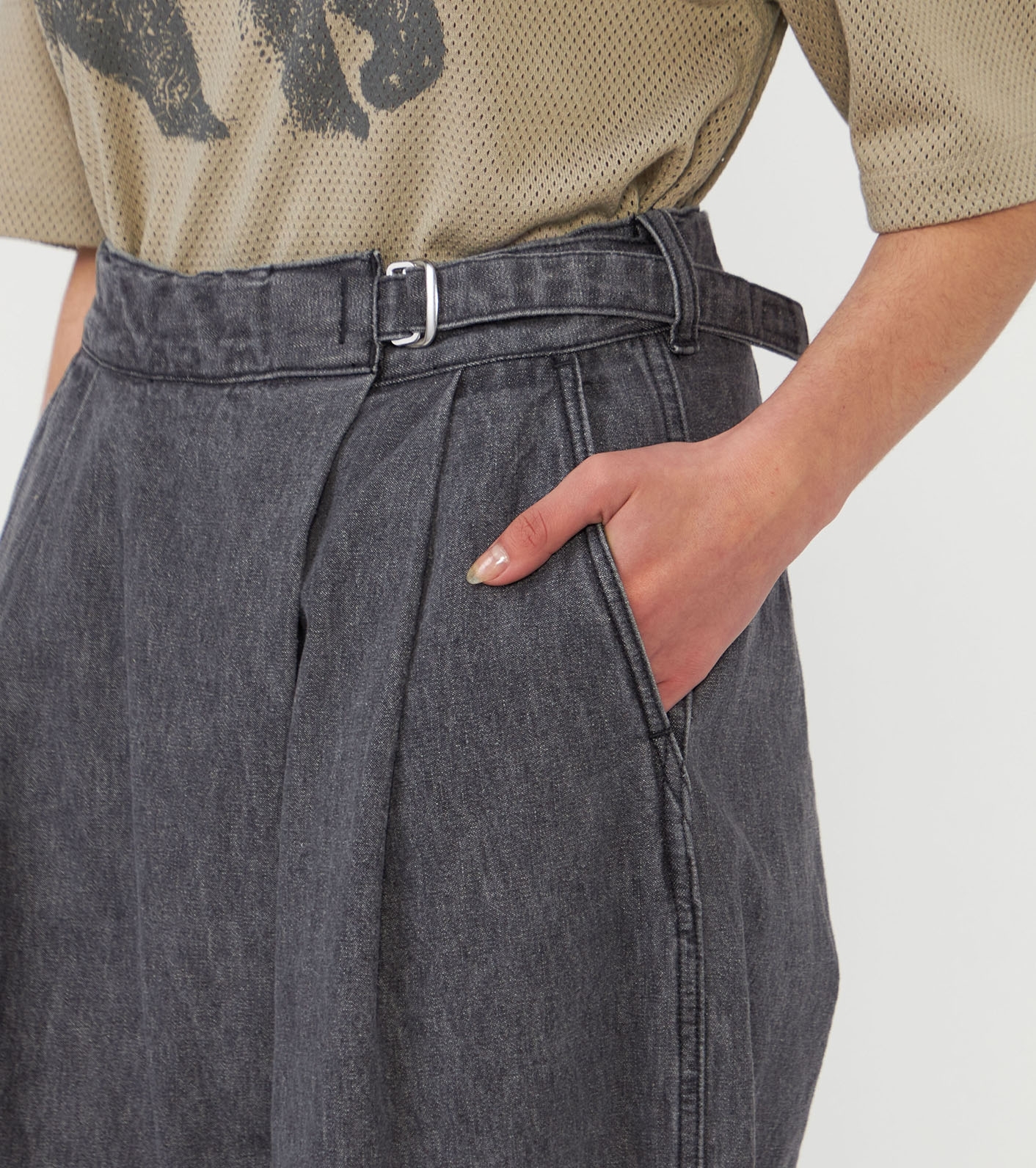 Linen Cotton Denim Field Wrap Pants